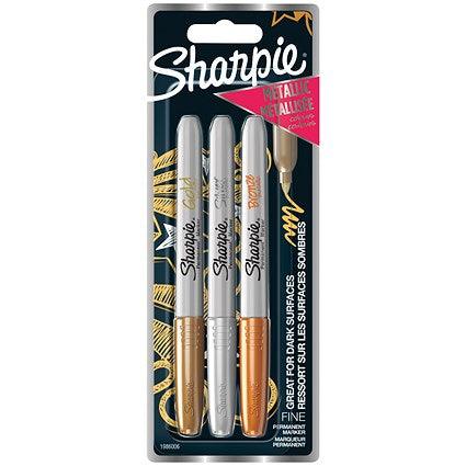 Sharpie Metallic Permanent Marker Pen - Pack of 3 - Tattoo Everything Supplies
