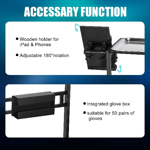 Stainless Mobile Workstation - Tablet/Glove Holder