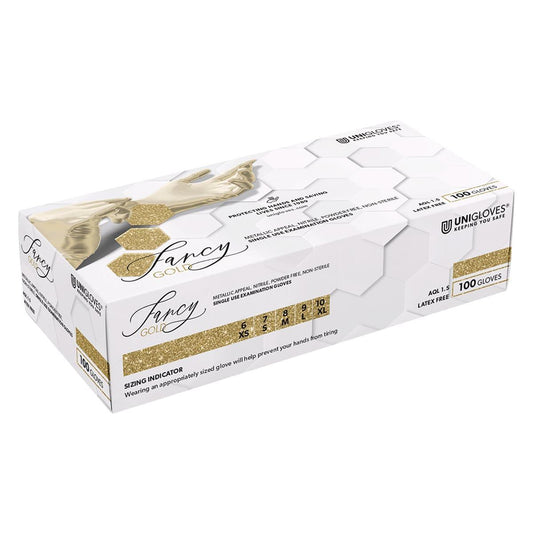 Unigloves Nitrile Gloves Fancy Gold - Tattoo Everything Supplies