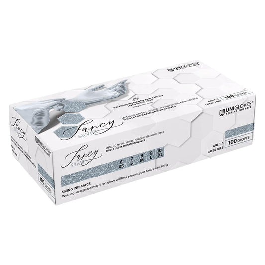 Unigloves Nitrile Gloves Fancy Silver - Tattoo Everything Supplies