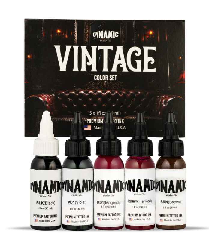 Dynamic Tattoo Ink Vintage 1oz 5 Colour Set