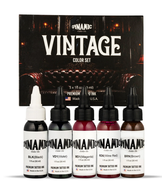 Dynamic Tattoo Ink Vintage 1oz 5 Colour Set