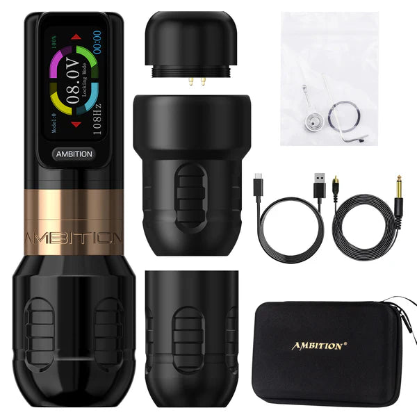 Zetten 42 Ambiton Wireless Rotary Tattoo Machine - 2 Batteries