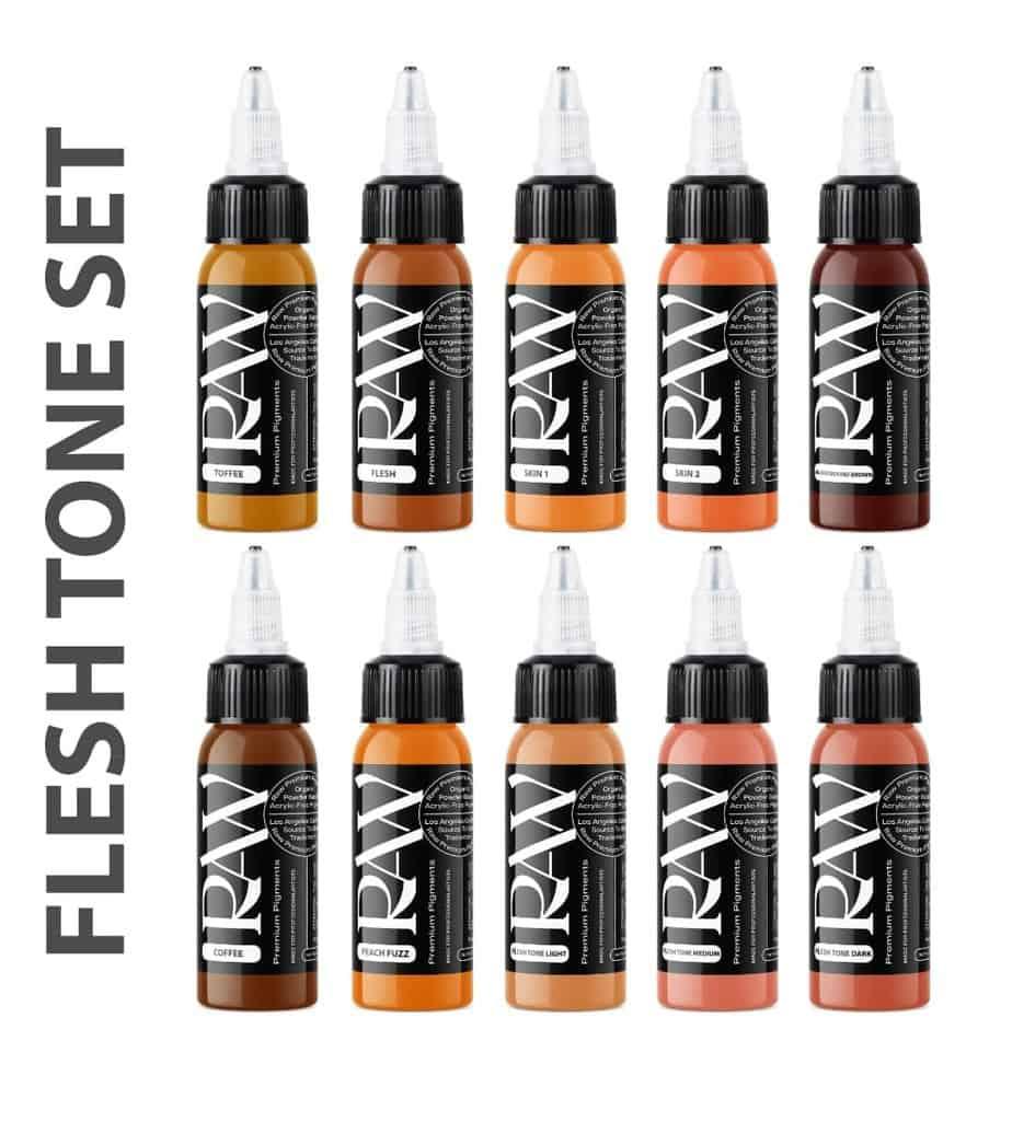 RAW Tattoo Ink - Flesh Tone Set - Tattoo Everything Supplies