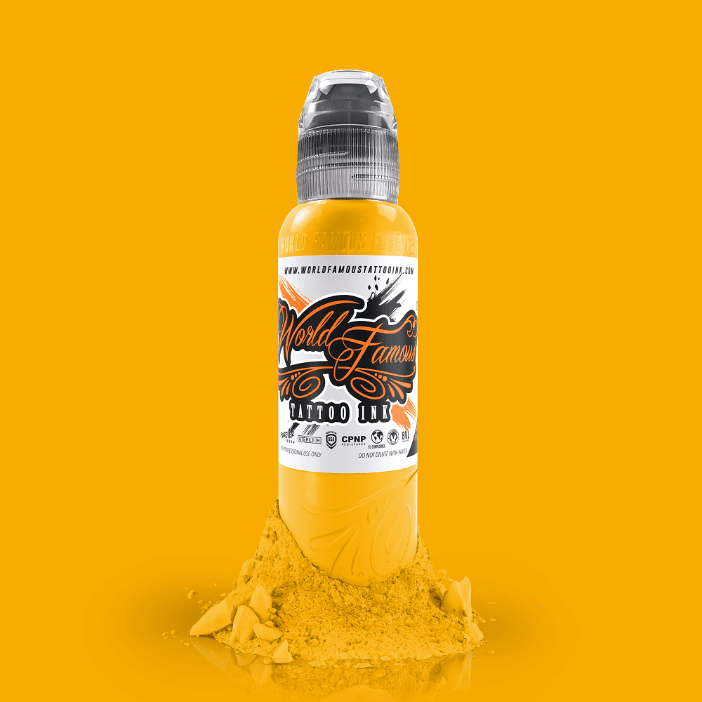 World Famous Ink USA Yellow 1oz - Tattoo Everything Supplies