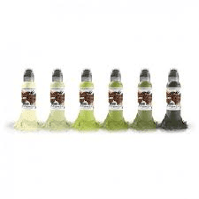 World Famous Tattoo Ink Vincent  Zaterra Rotten Greens Set 30ml