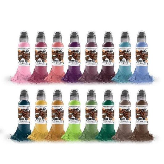 World Famous Tattoo Ink A.D. Pancho Colour Set 30ml - Tattoo Everything Supplies