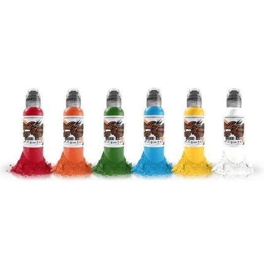 World Famous Primary Colour Simple 6 Set 30ml - Tattoo Everything Supplies