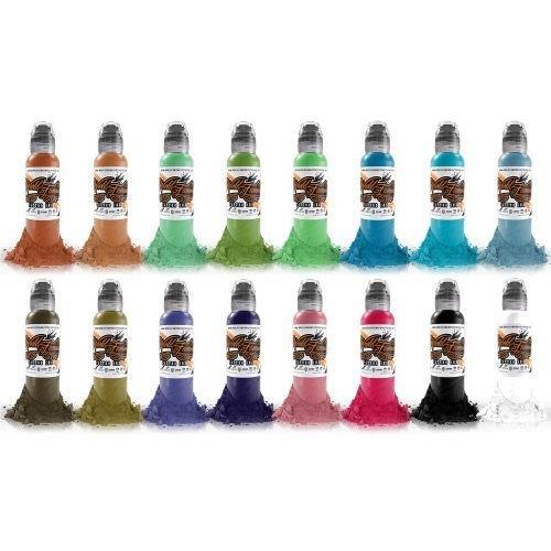The World Famous Tattoo Ink Sixteen Colour Set #1 - Tattoo Everything Supplies