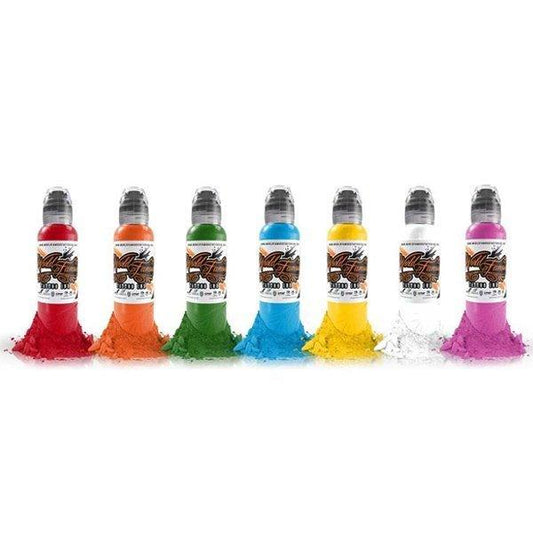 World Famous Primary Colour Simple 7 Set 30ml - Tattoo Everything Supplies