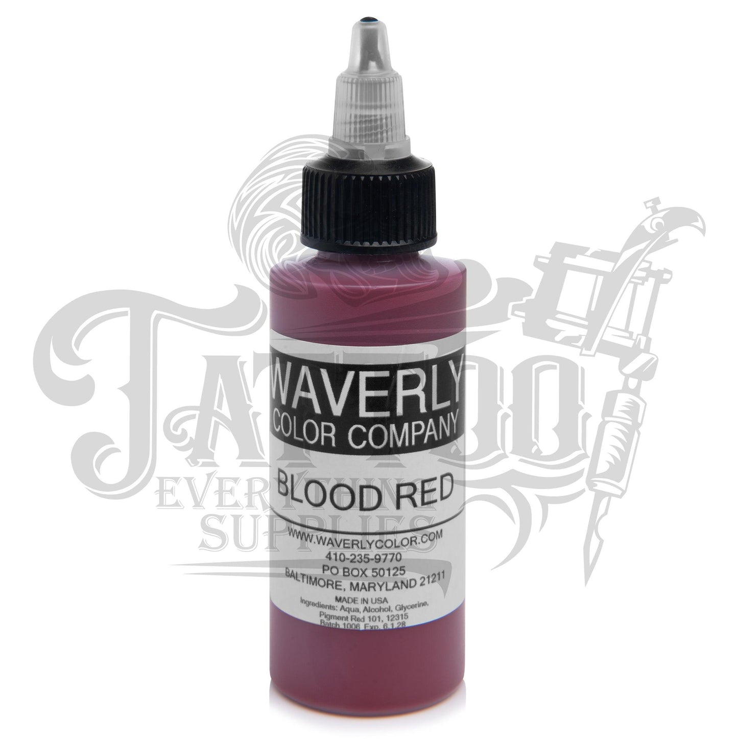 Waverly Color - Tattoo Pigment - Blood Red 2oz