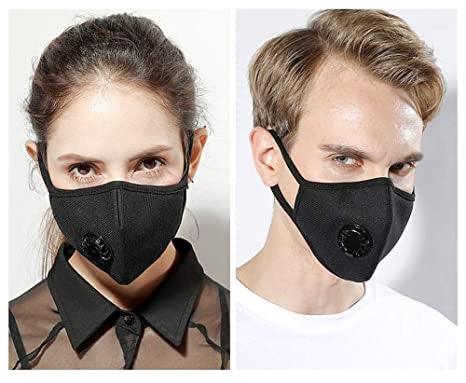 Black Face Mask - Reusable Protective with Respirator Valve - Tattoo Everything Supplies