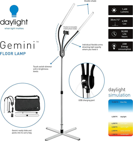 Gemini LED Floor Lamp - Tattoo Everything Supplies