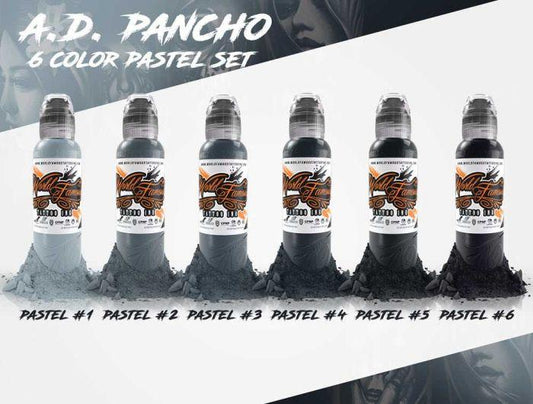 World Famous Tattoo Ink A.D. Pancho Pastel Grey Set - Tattoo Everything Supplies