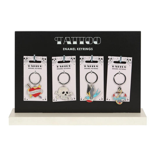 Traditional Tattoo Metal / Enamel Keyring - 4 Designs To Choose From - Tattoo Everything Supplies