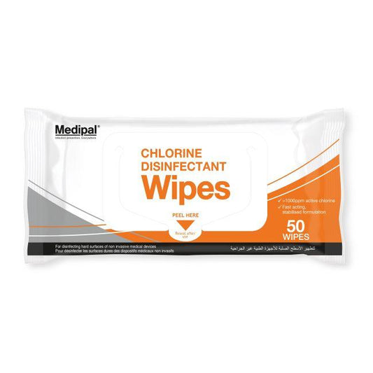 Medipal Chlorine Surface Wipes - Pack of 50 - Tattoo Everything Supplies