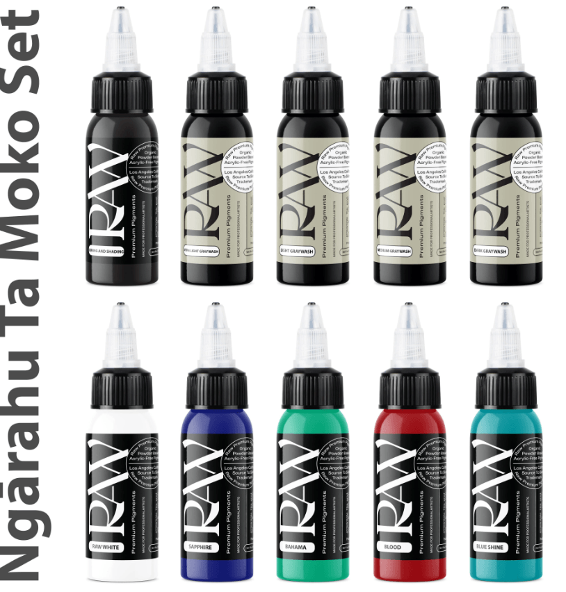 RAW Tattoo Ink - Ngārahu Ta Moko 10 Set - Tattoo Everything Supplies