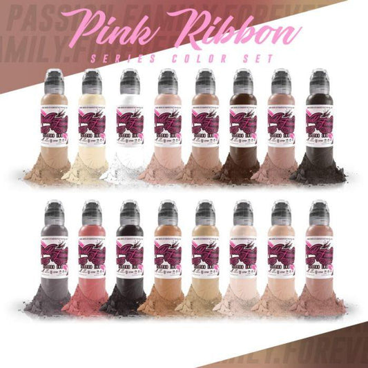 World Famous Tattoo Ink Pink Ribbon Set 30ml - Tattoo Everything Supplies