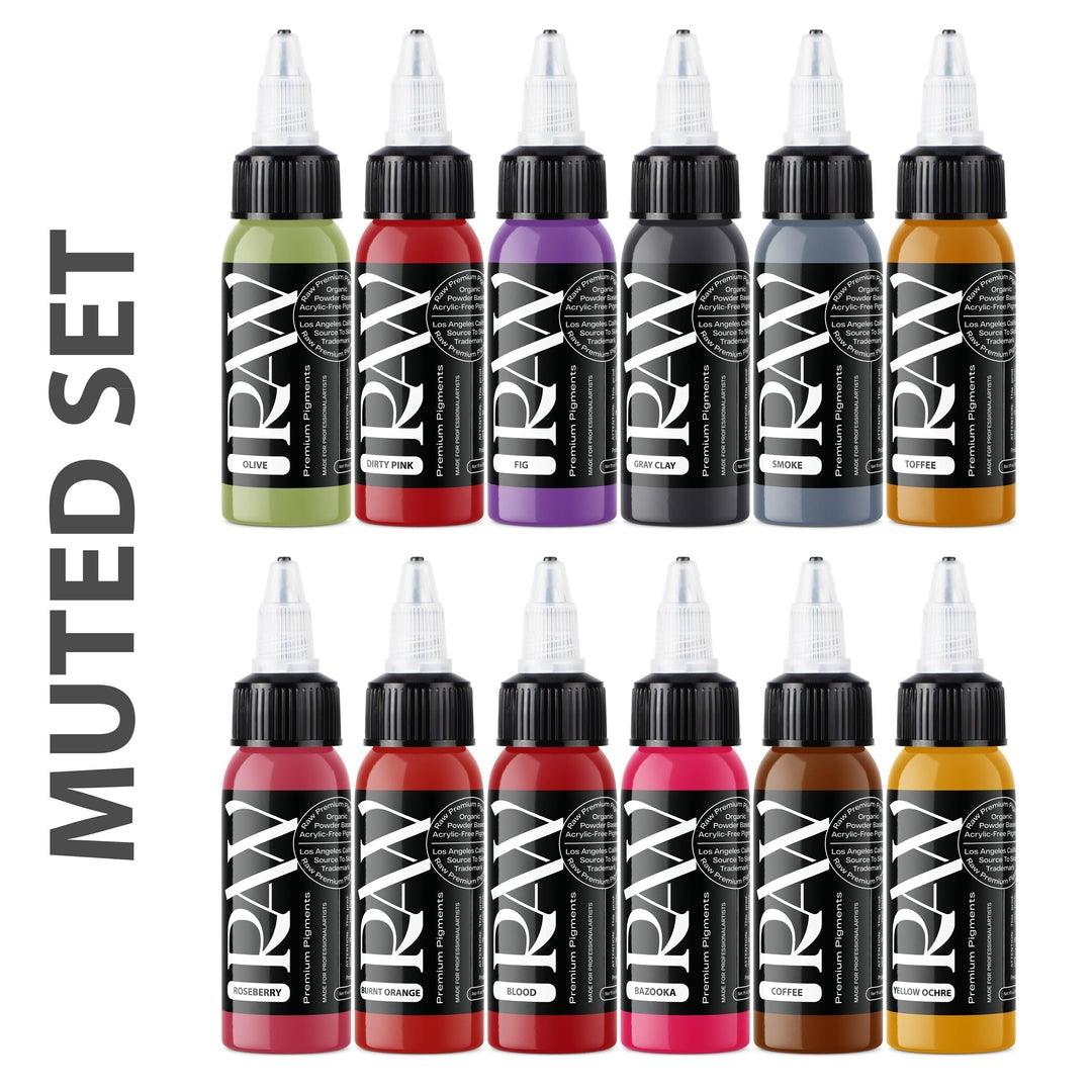 RAW Tattoo Ink - Muted Tone Set - 1oz - Tattoo Everything Supplies