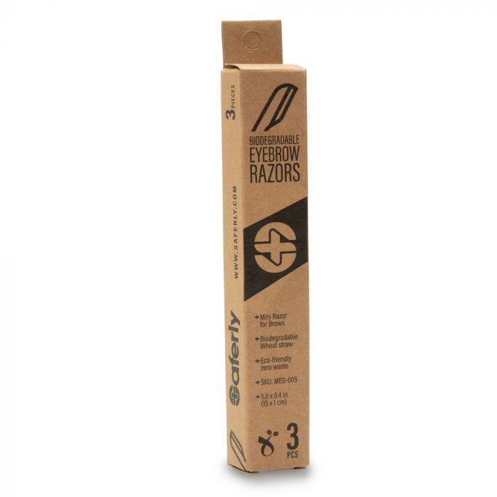 Saferly Biodegradable Eyebrow Razors — Box of 3 - Tattoo Everything Supplies