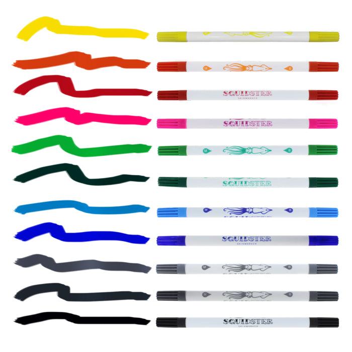 Squidster Skin Marker Set of 11 + Eraser - Tattoo Everything Supplies