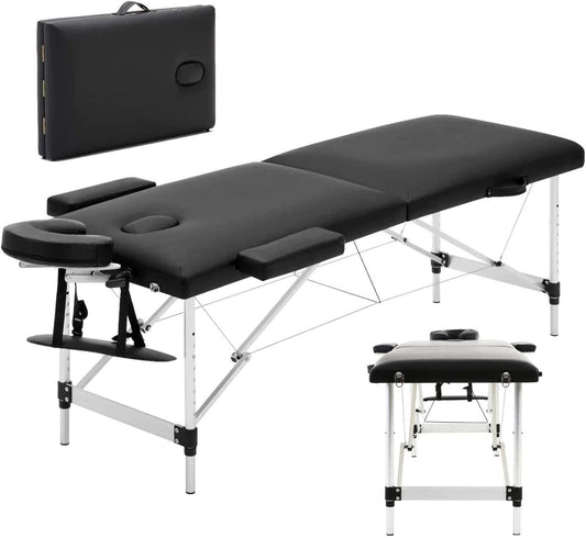 Portable Massage Table Lay Flat - Black - Tattoo Everything Supplies