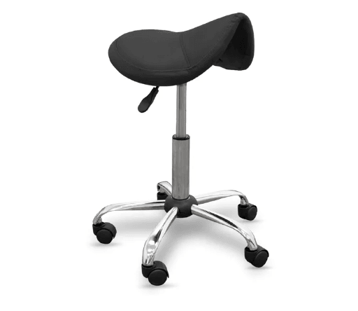 Black Saddle Chair with 5 Leg Steel Base - Tattoo Everything Supplies
